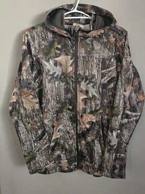 Redhead Kids Camo Hooded Zip-Up Sweatshirt in Brown Green Tan Realtree Xl